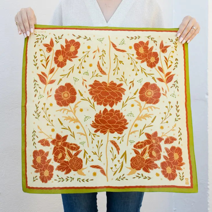 Cream Floral Bandana