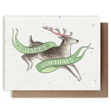 Reindeer Happy Holidays Plantable Herb Seed Card