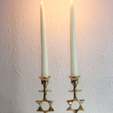 Brass Magen David Candle Holders, Pair