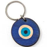 Evil Eye Wooden Keychain
