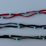 Velvet Cord with Hand Painted Evil Eyes