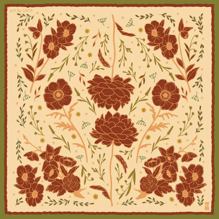 Cream Floral Bandana