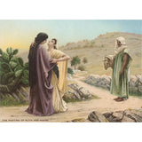 Parting of Ruth and Naomi Vintage Postcard