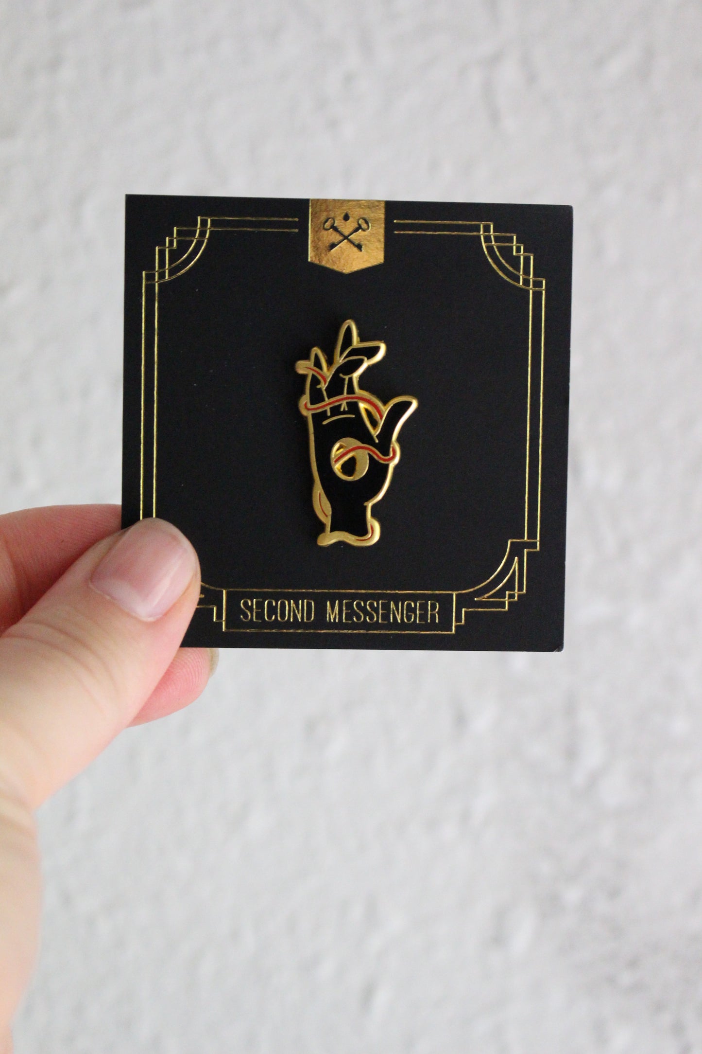 Red String Enamel Pin