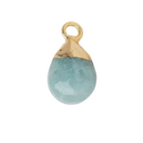 Gold Leafed Aquamarine Faceted Pear (10x7mm)