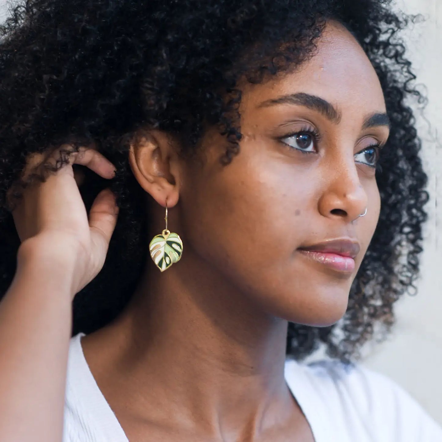 Gold Filled Monstera Earrings