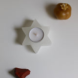 Selenite Magen David Candle Holders