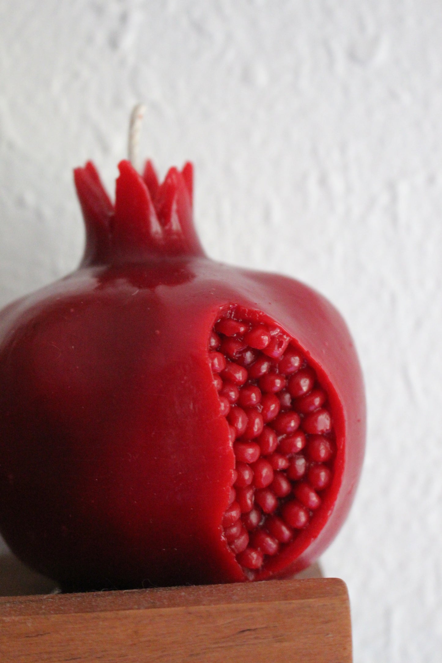 Intricate Crimson Pomegranate Candle