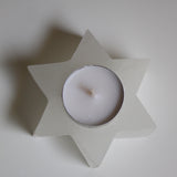 Selenite Magen David Candle Holders