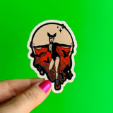 Roller Bat Girl Sticker mini