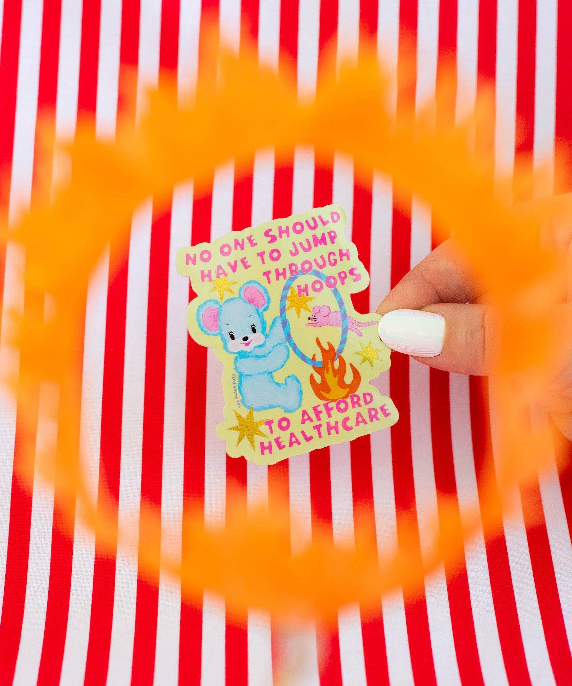 Jump Through Hoops for Healthcare Sticker