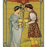 Golden Art Nouveau Tarot – Deck, Grand Trumps & Mini | Gold Foil Art Nouveau Tarot | Lo Scarabeo