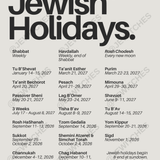 2026-2027 Jewish Holiday Calendar