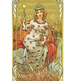 Golden Art Nouveau Tarot – Deck, Grand Trumps & Mini | Gold Foil Art Nouveau Tarot | Lo Scarabeo