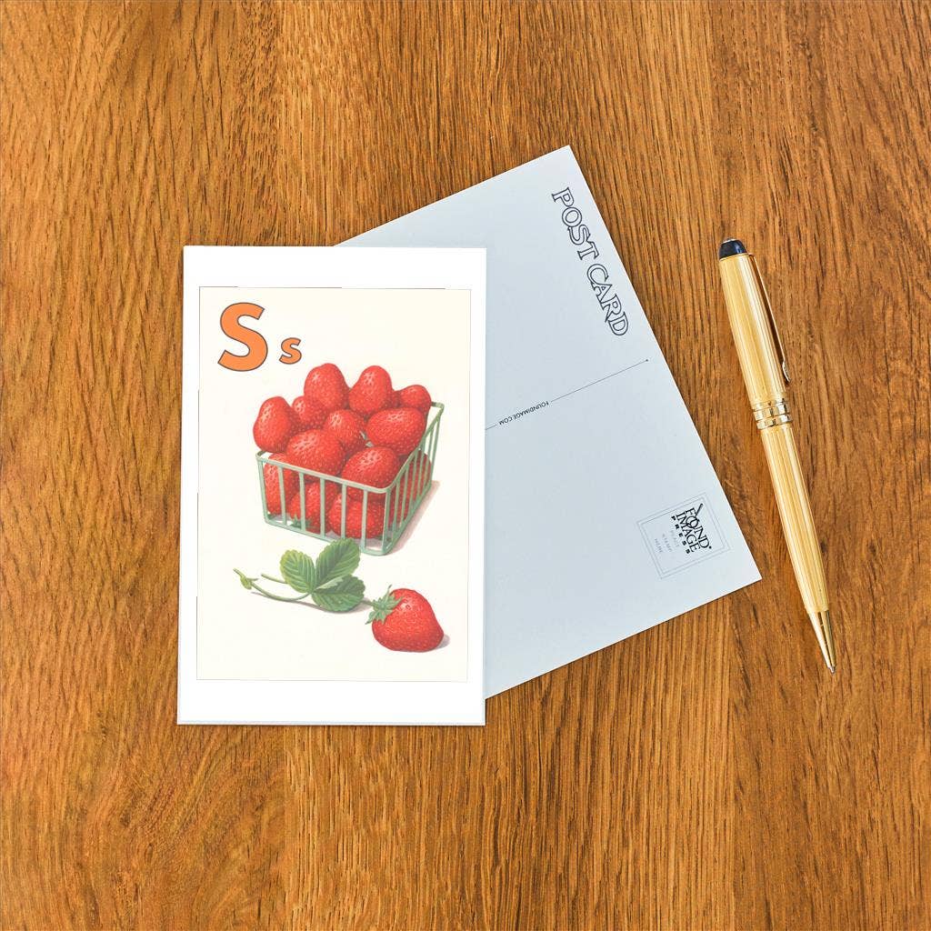 S is for Strawberry Postcard