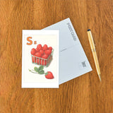 S is for Strawberry Postcard