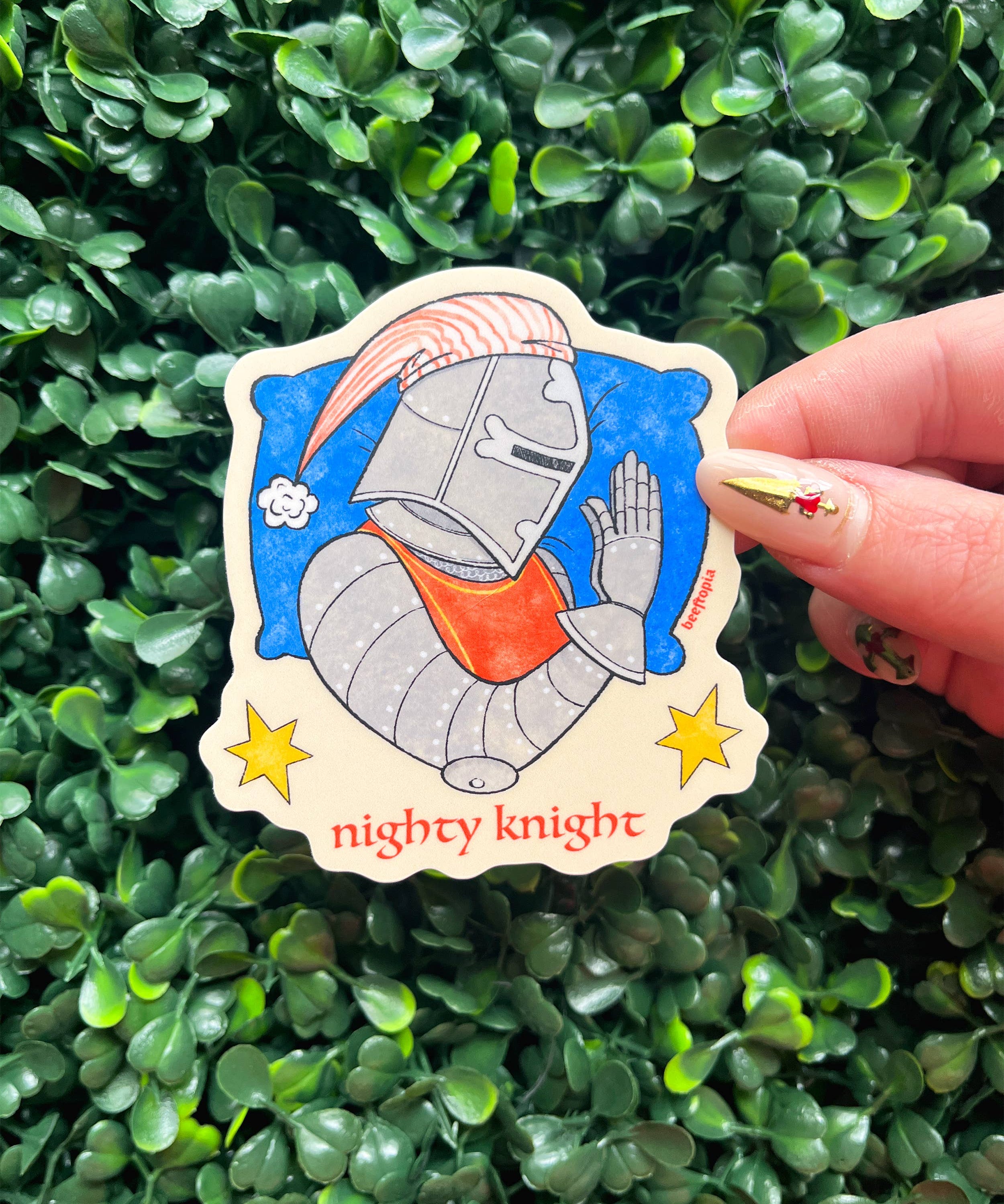 Nighty Knight Medieval Waterproof Vinyl Sticker