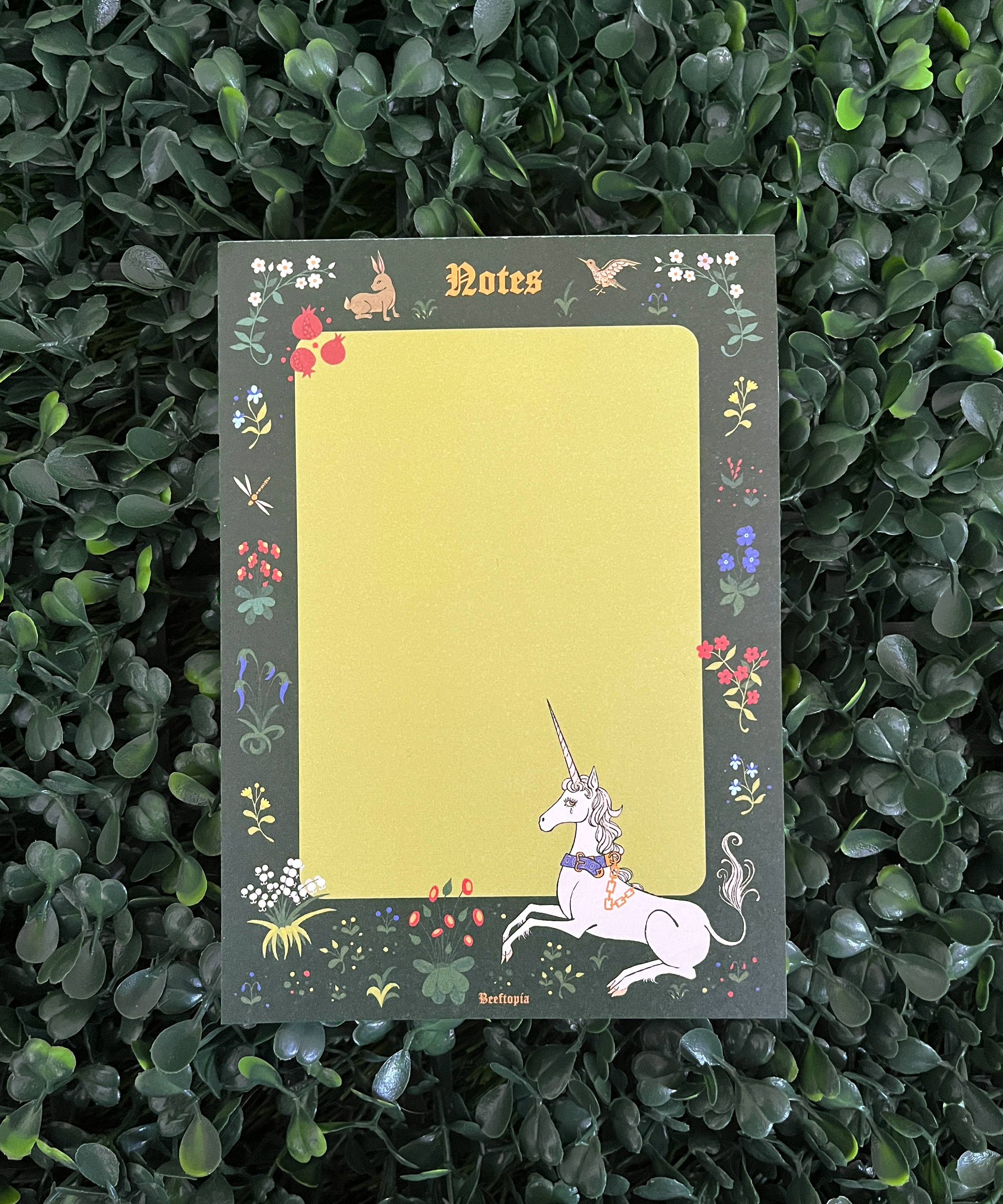 Unicorn Tapestry Medieval A6 Notepad