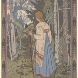 Knight and Maiden in Woods Postcard