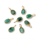 Vermeil Bezel Emerald Rose Cut Oval Charm