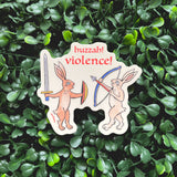 Huzzah! Violence! Medieval Rabbits Vinyl Sticker