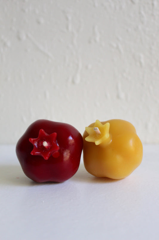 Miniature Pomegranate Beeswax Candle