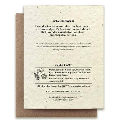 Lavender Plantable Wildflower Seed Card