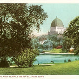Postcard Central Park, Temple Beth-El, New York