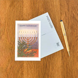 Happy Hanukkah, Menorah Postcard