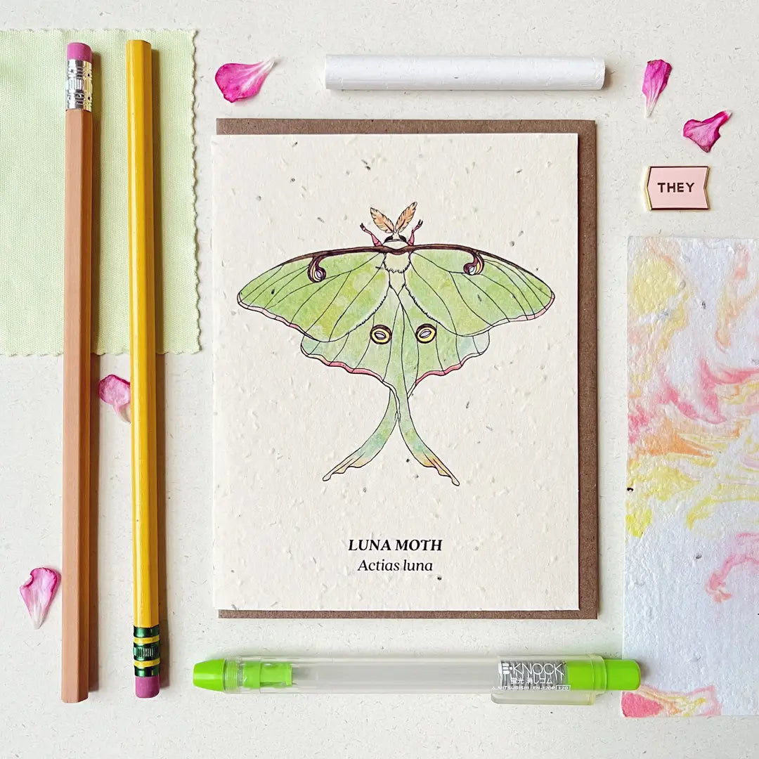 Luna Moth Plantable Wildflower Seed Card