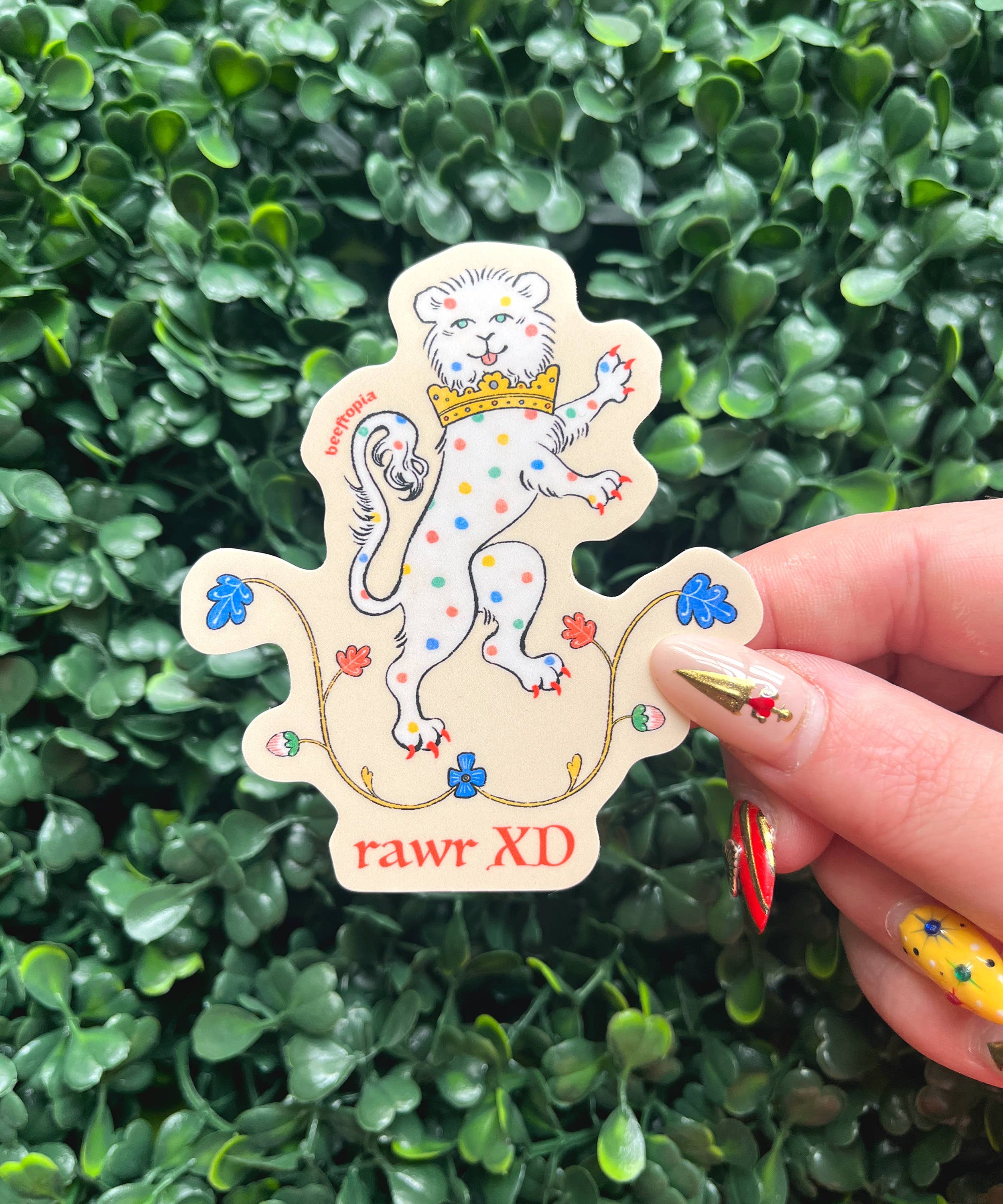Rawr XD Medieval Lion Waterproof Vinyl Sticker