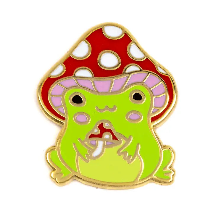 Mushroom Frog Enamel Pin