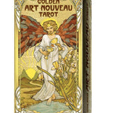 Golden Art Nouveau Tarot – Deck, Grand Trumps & Mini | Gold Foil Art Nouveau Tarot | Lo Scarabeo