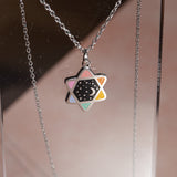 Silver Rainbow Mini Cosmic Magen David