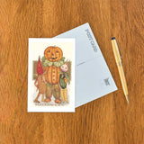 Personified Jack O'Lantern and Harvest Creatures Postcard