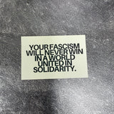 Solidarity Will Prevail Sticker