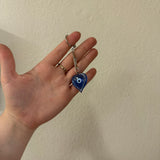 Blue Murano Glass Evil Eye Heart Keychain