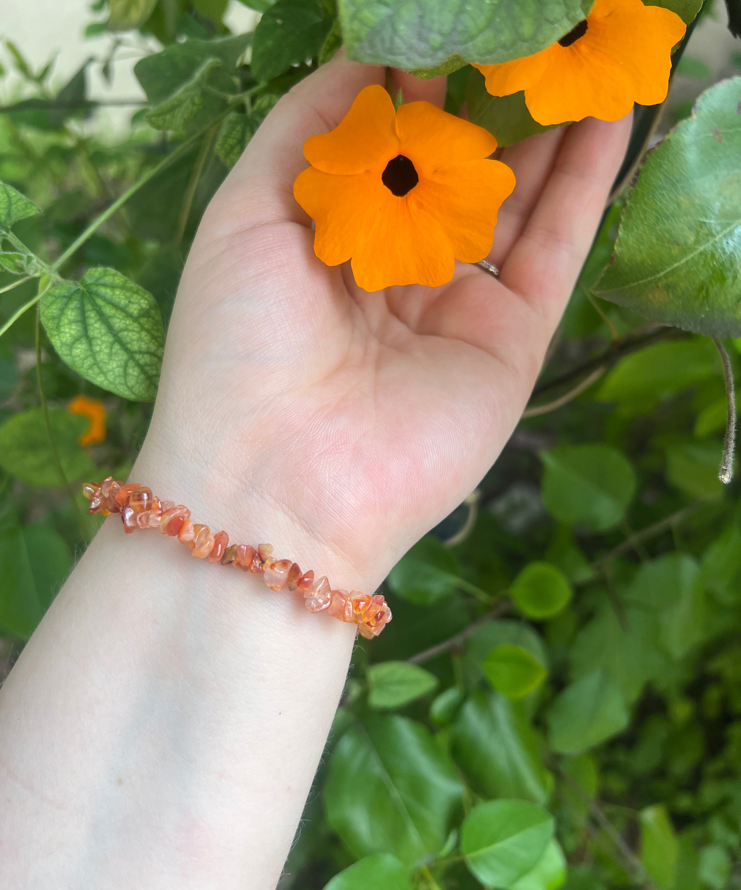 Carnelian Chip Stretch Bracelet