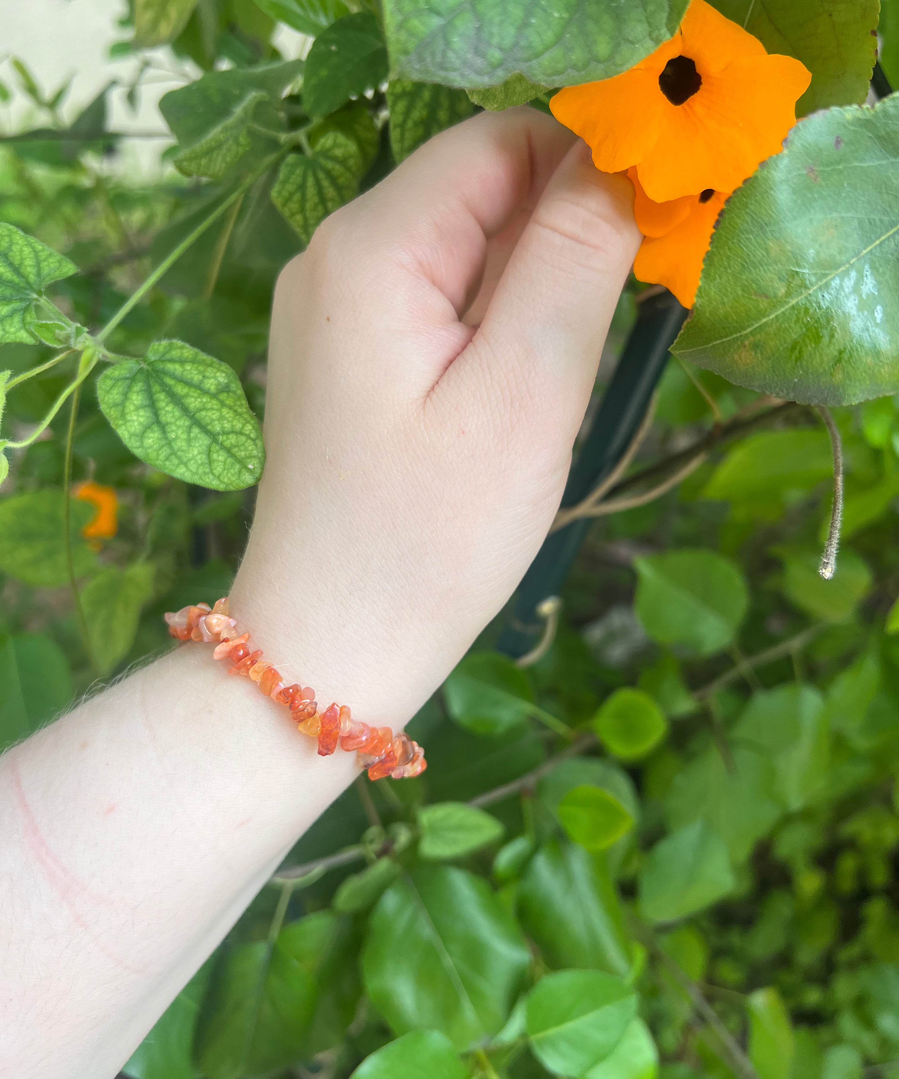 Carnelian Chip Stretch Bracelet