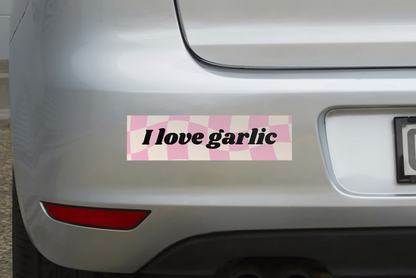 I Love Garlic Bumper Sticker