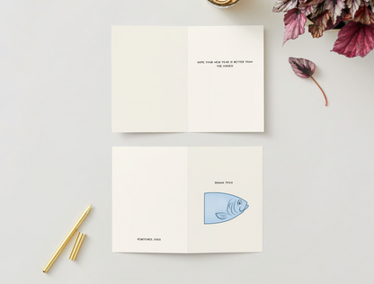 Rosh Hashanah with the Fishes Greeting Card