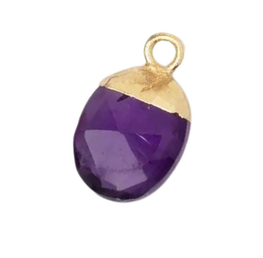 Gold Leafed Amethyst Faceted Oval (10x8mm)