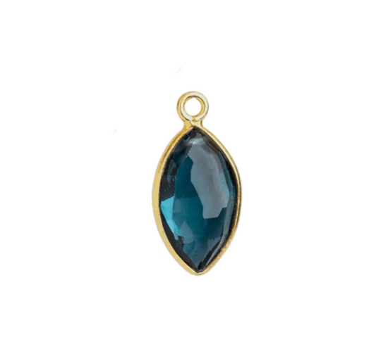 Vermeil Bezel London Blue Topaz Faceted Marquise (14mm)