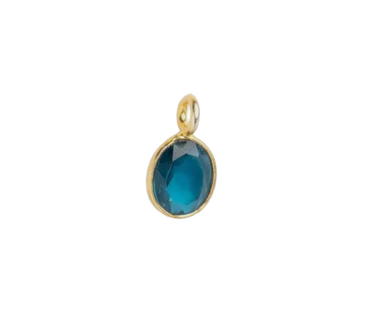 Vermeil Bezel London Blue Topaz Rose Cut Oval (7x6mm)