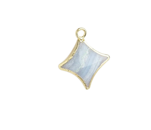 Gold Leafed Blue Lace Agate Star (12-14mm)