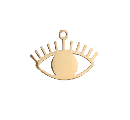 18K Gold Stainless Steel Eye Charm