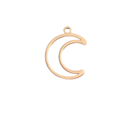 18K Gold Stainless Steel Crescent Moon