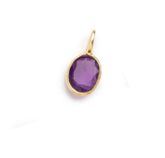 Vermeil Bezel Amethyst Rose Cut Oval (7x5mm)