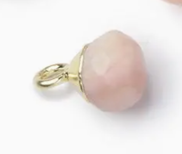 Gold Leafed Pink Peruvian Opal Faceted gem (6mm)