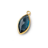 Vermeil Bezel London Blue Topaz Faceted Marquise Pendant Charm